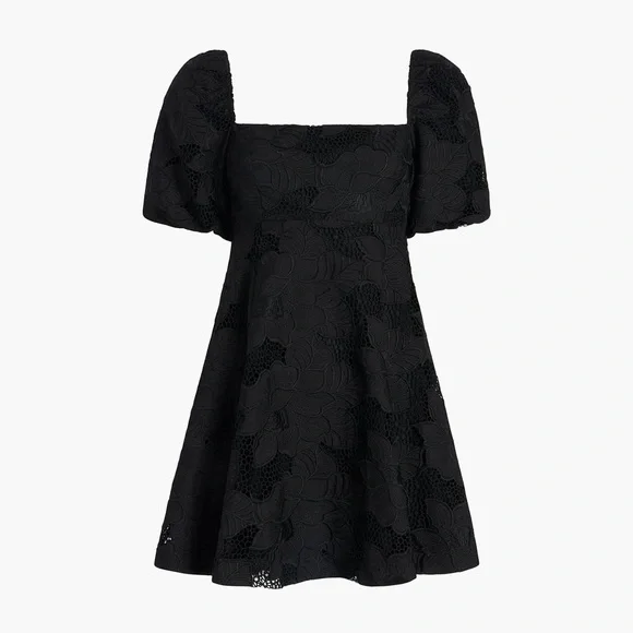 Hill House Home Matilda Lace Mini Dress in Black Cotton Lace Sz. Small NWT - Picture 2 of 13